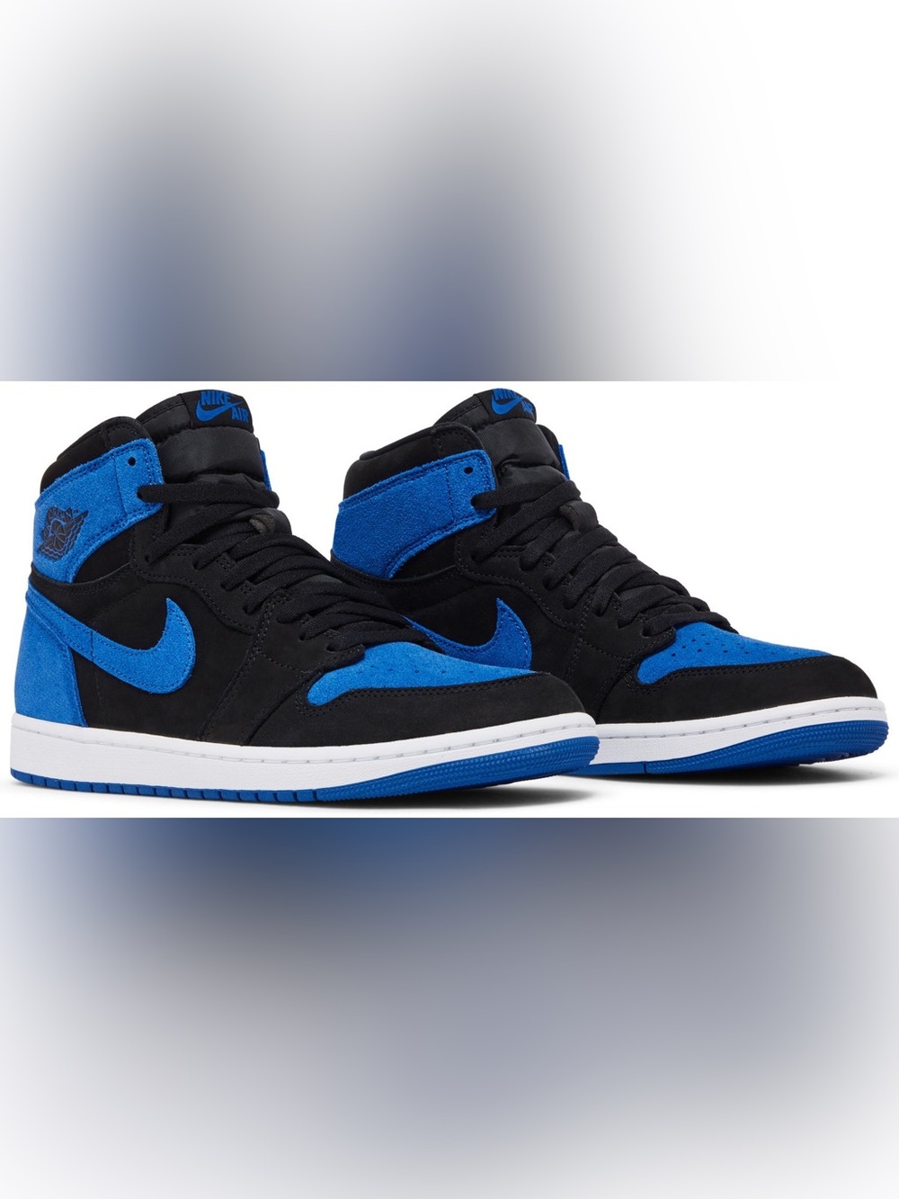 Nike Kids High-Top Sneakers in Black and Royal Blue
